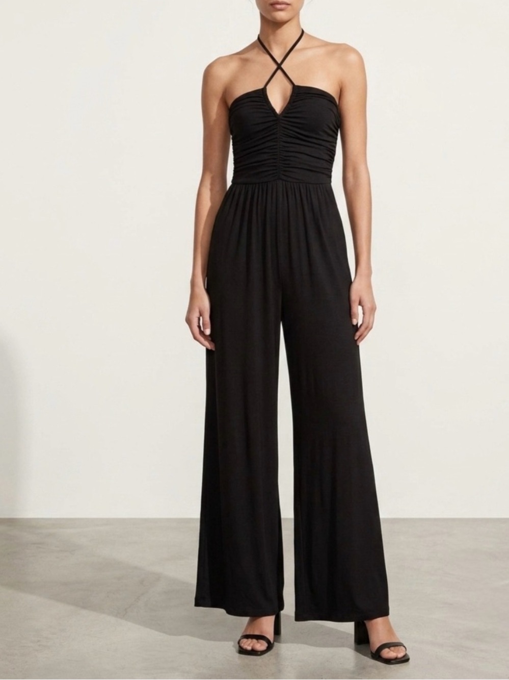 Evereve Noa Black Halter Jumpsuit